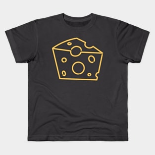 80s Retro Neon Sign Cheese Kids T-Shirt